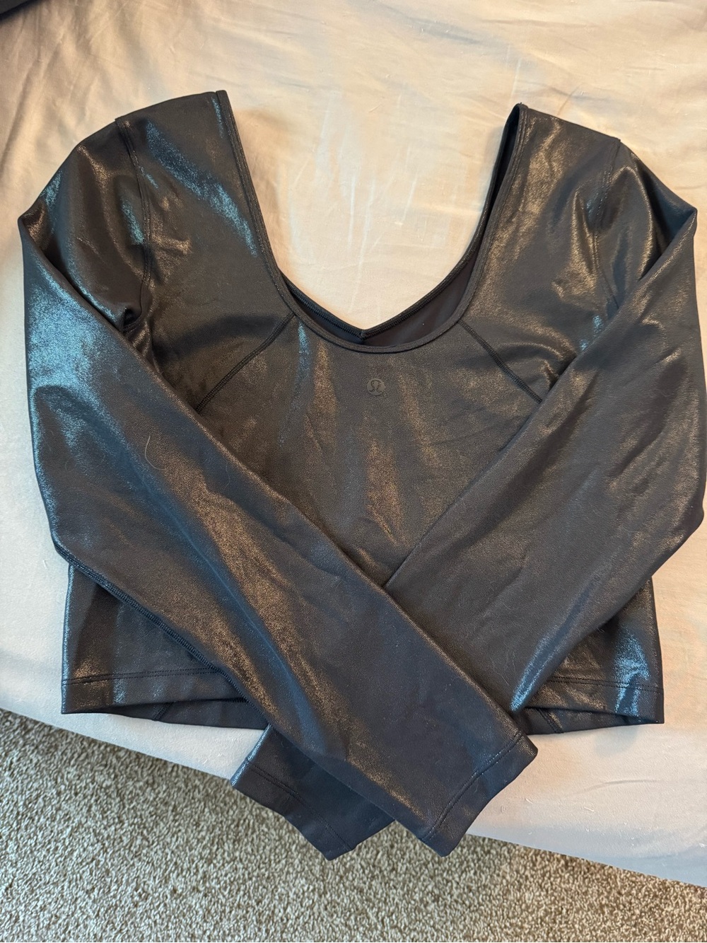 Lululemon Align Long Sleeve Shirt Shine in Radiate Foil Print Black